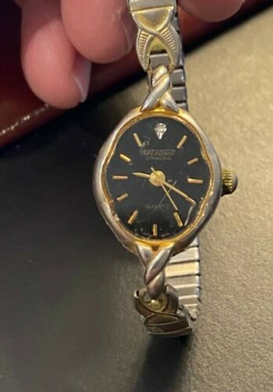 Women's VTG 18mm Gold tone Nelsonic Diamond Quartz Watch, ND301P,